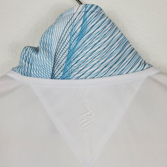 Rocawear Abstract Lines White Blue Jacket Large - Picture 6 of 8